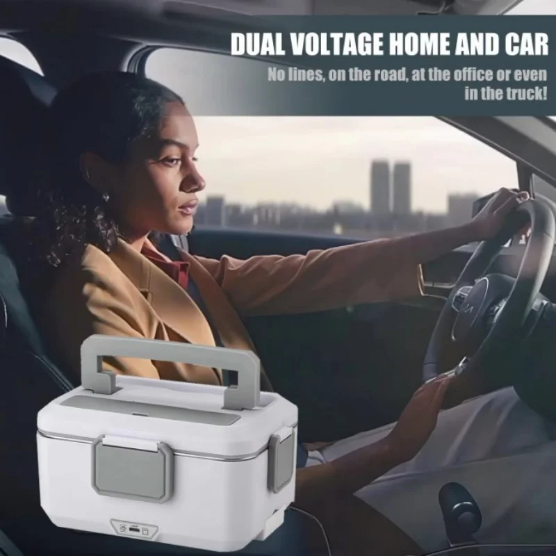 2.5L 90W Electric Heating Lunch Box 24/220V Stainless Steel Liner Portable Food Heater Bento Box Food Container for Car