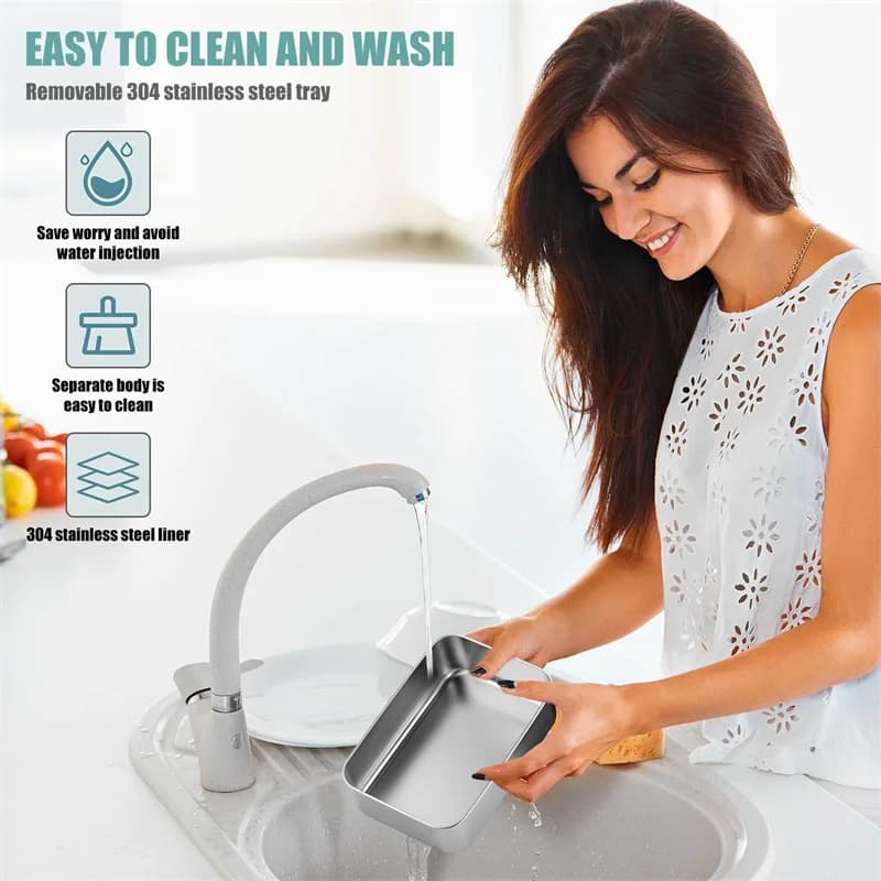 GECOFEER 2.5L 90W Electric Heating Lunch Box 12/24/220V Stainless Steel Liner Portable Food Box Food Container for Car Home