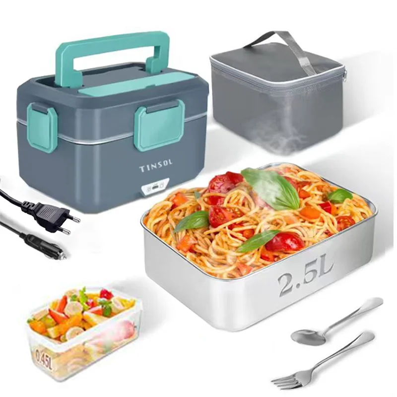 TINSOL 3.5L Lunchbox podgrzewany 90W, szybki, auto/biuro 🚗