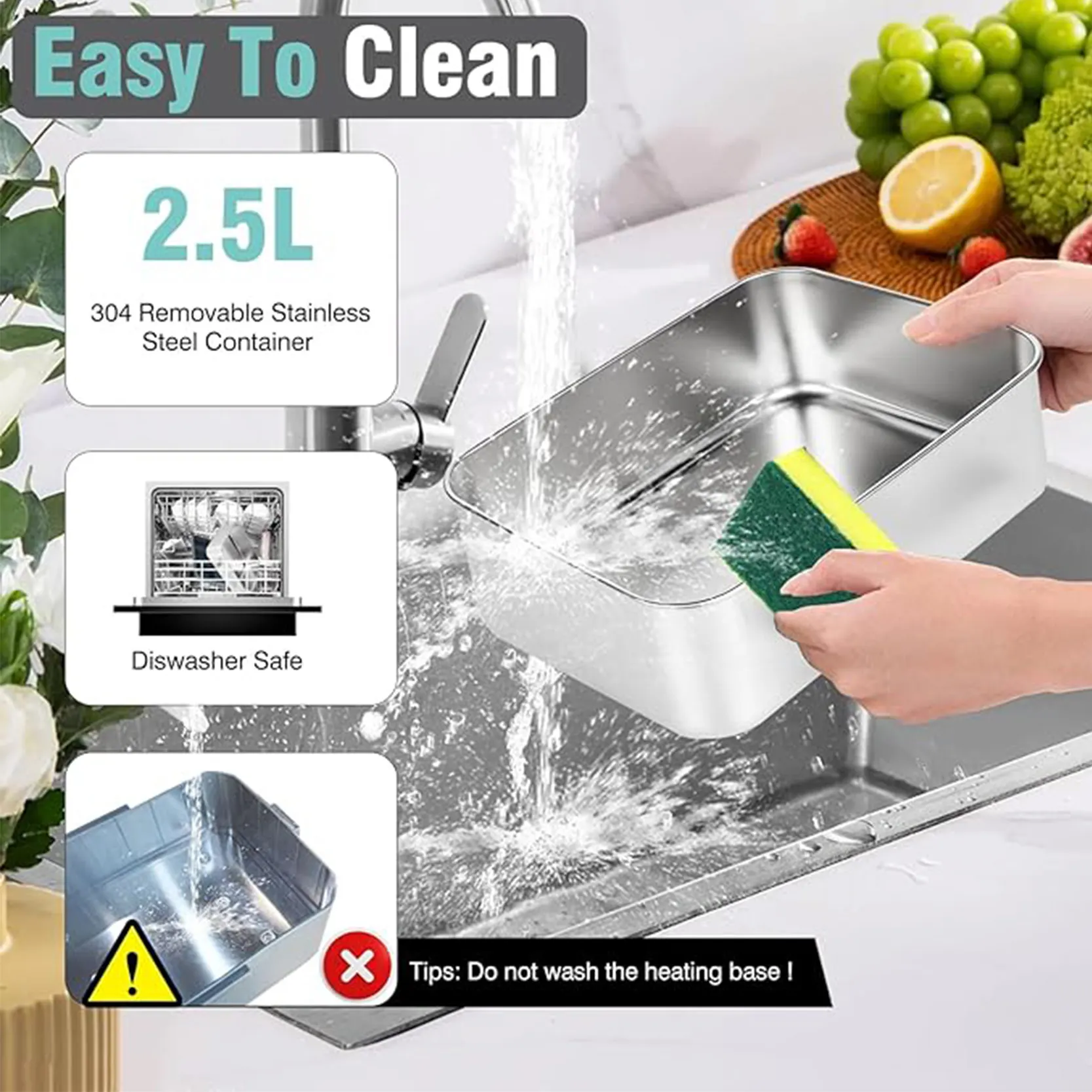 TINSOL 3.5L Lunchbox podgrzewany 90W, szybki, auto/biuro 🚗