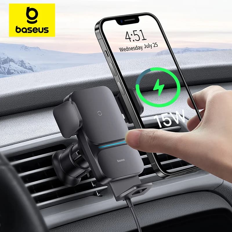 Baseus automatyczny uchwyt samochodowy Qi 15W ⚡